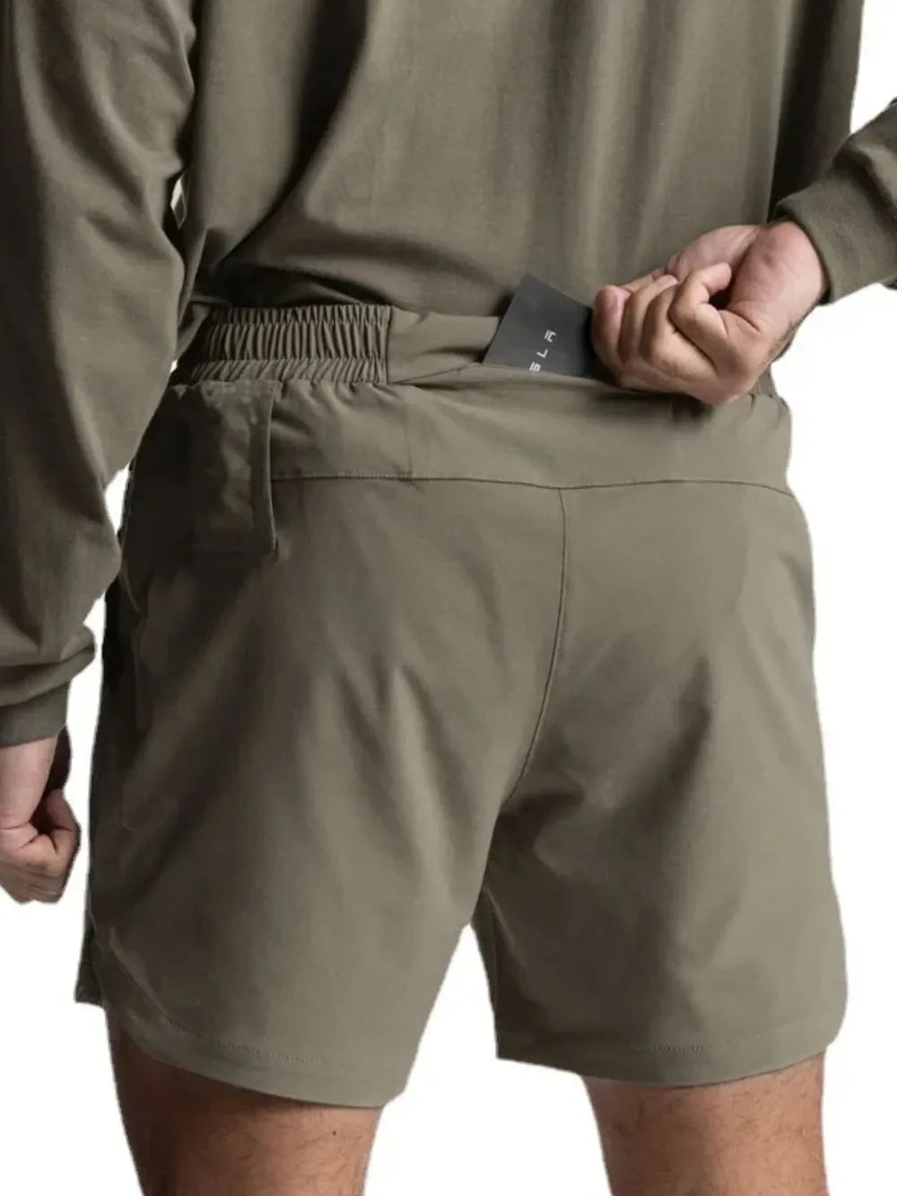 Men’s active shorts back view